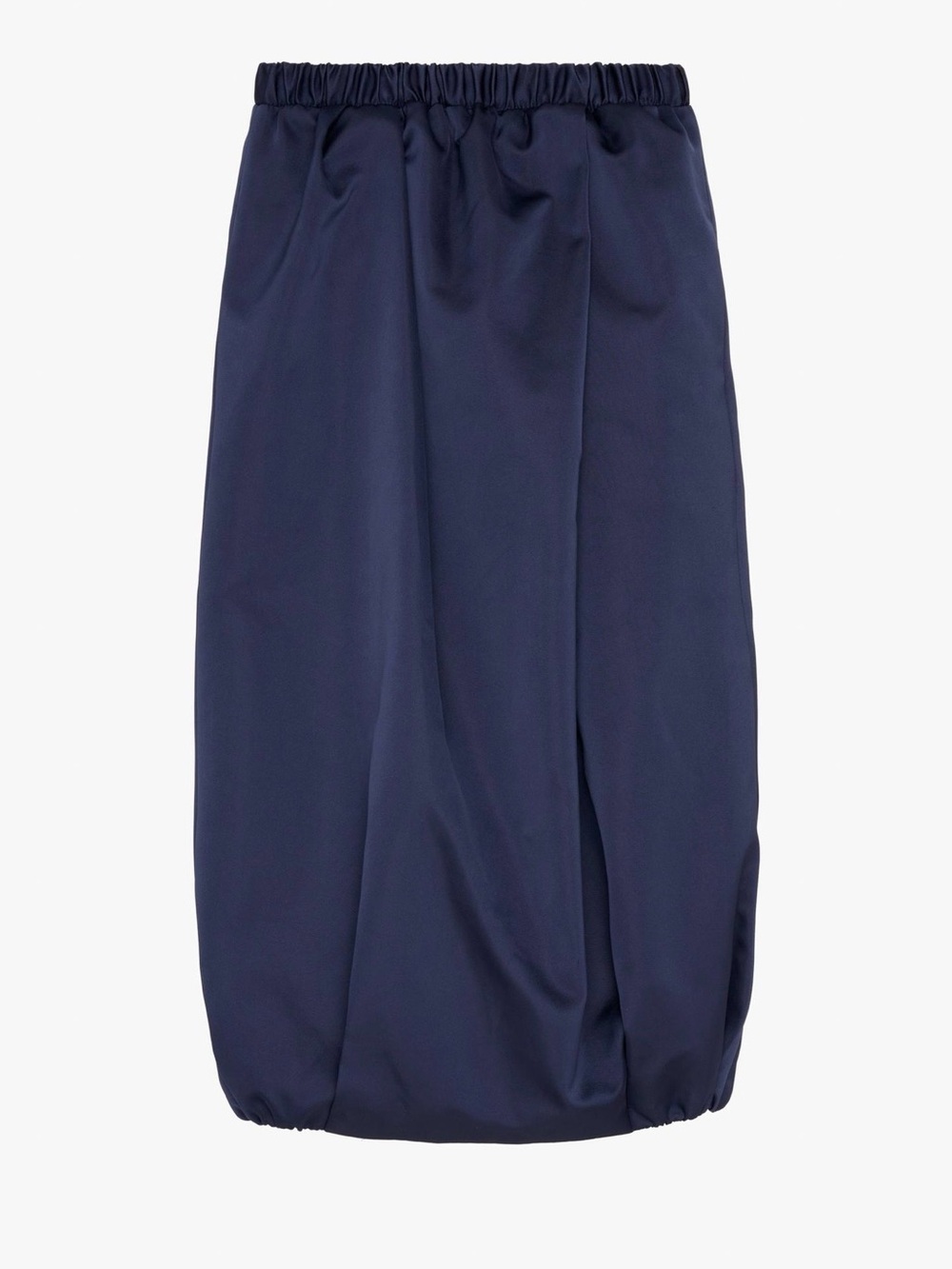 Zara Navy Balloon-Hem Midi Skirt